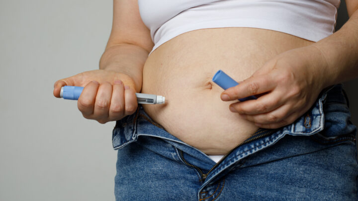 Woman injecting Semaglutide Ozempic injection control blood sugar levels