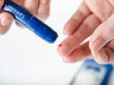 diabetes, elta, the meter, satellite express, pen, puncture of a finger, hands